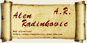 Alen Radinković vizit kartica